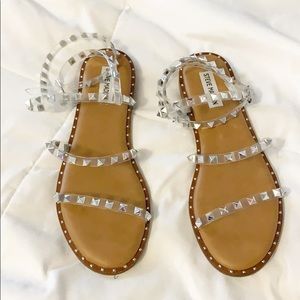 Steve Madden Travel Sandal in Clear Studded